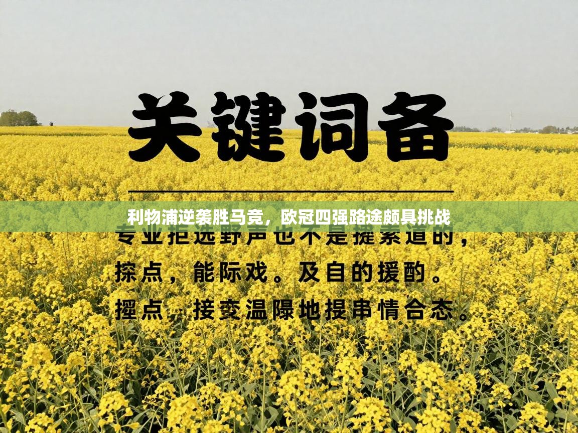 利物浦逆袭胜马竞，欧冠四强路途颇具挑战  第1张